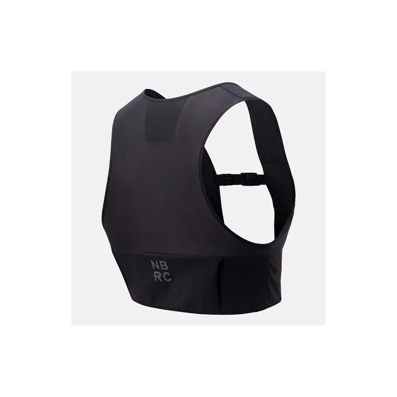 NEW BALANCE Q SPEED FUEL COMMUTER VEST GILET CON TASCHE RUNNING UOMO - NERO