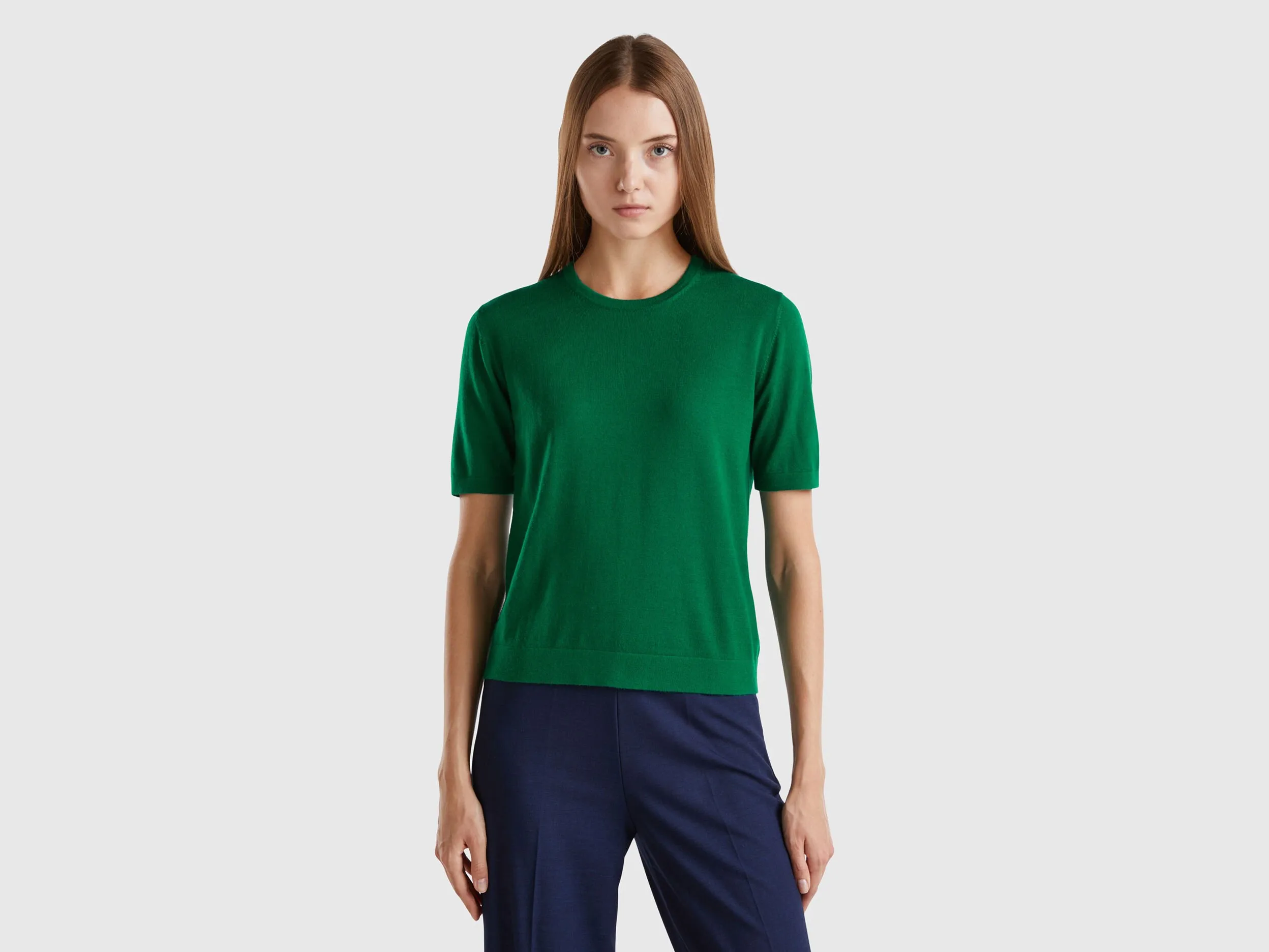 Nuovi arrivi Maglia manica corta in pura lana Merino