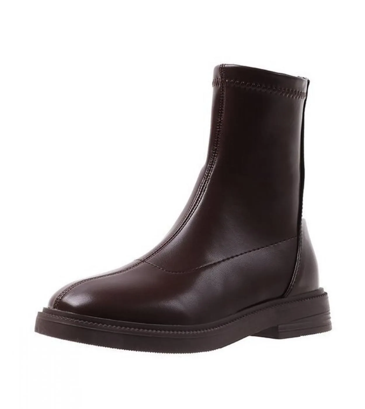 Nuovi stivaletti in pelle da donna autunno moda femminile tacco medio spesso elegante donna bianco nero albicocca punta quadrata