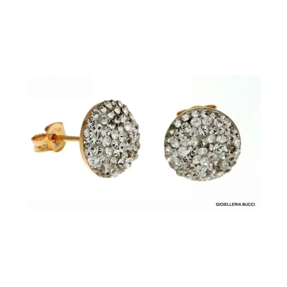 ORECCHINI IN ORO GIALLO 18 KT CON ZIRCONI TAGLIO BRILLANTE