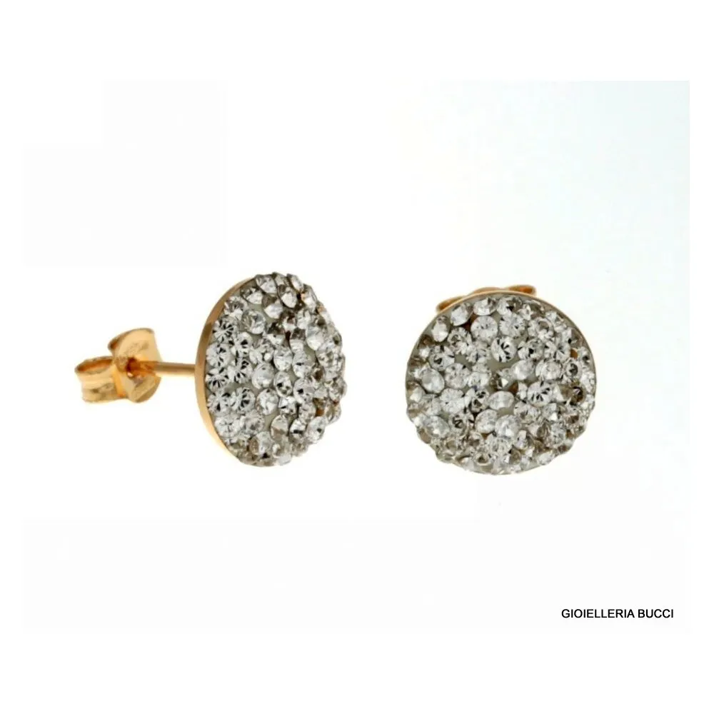 ORECCHINI IN ORO GIALLO 18 KT CON ZIRCONI TAGLIO BRILLANTE