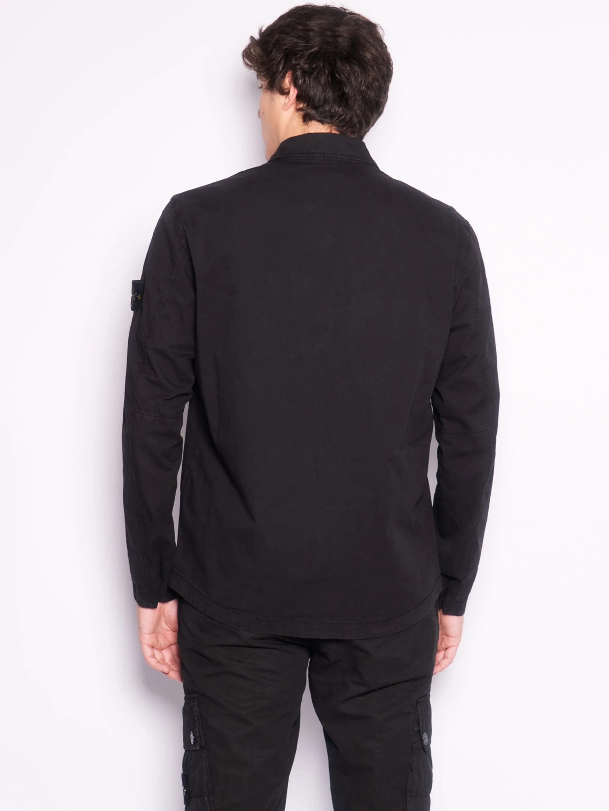 Overshirt in Twill di Cotone Supima Nero