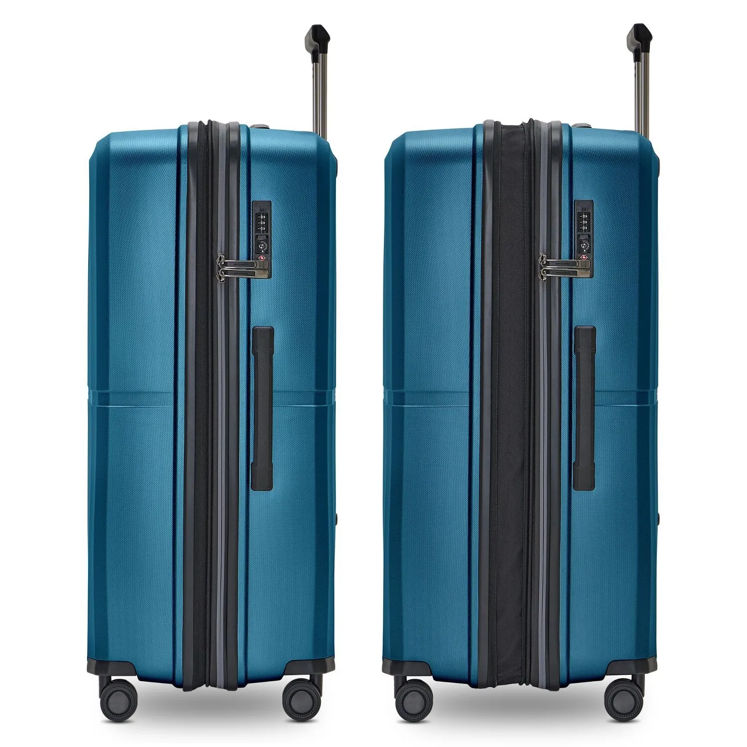 Pactastic Collection 01 Set di valigie a 4 ruote, 3 pezzi, con piega elastica