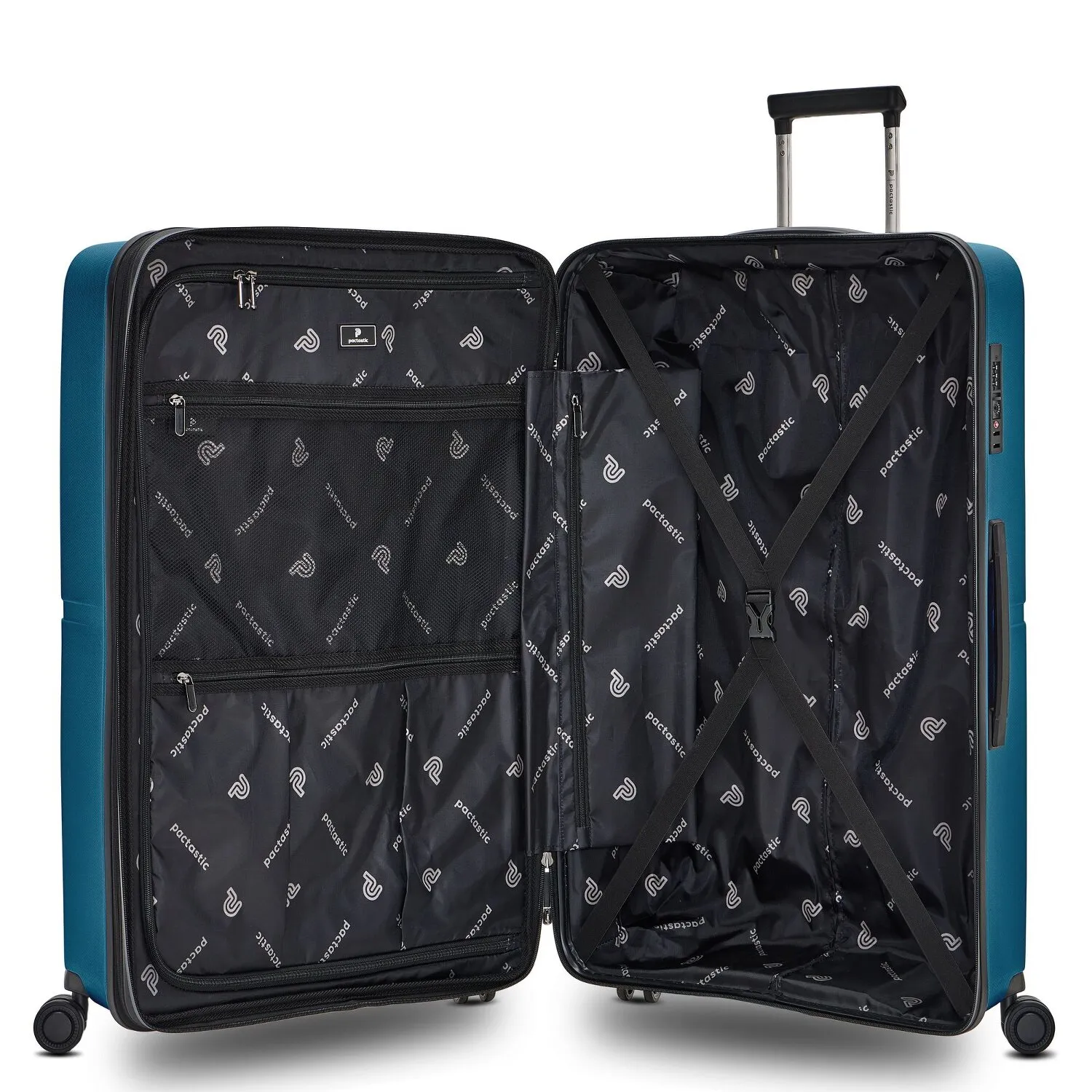Pactastic Collection 01 Set di valigie a 4 ruote, 3 pezzi, con piega elastica