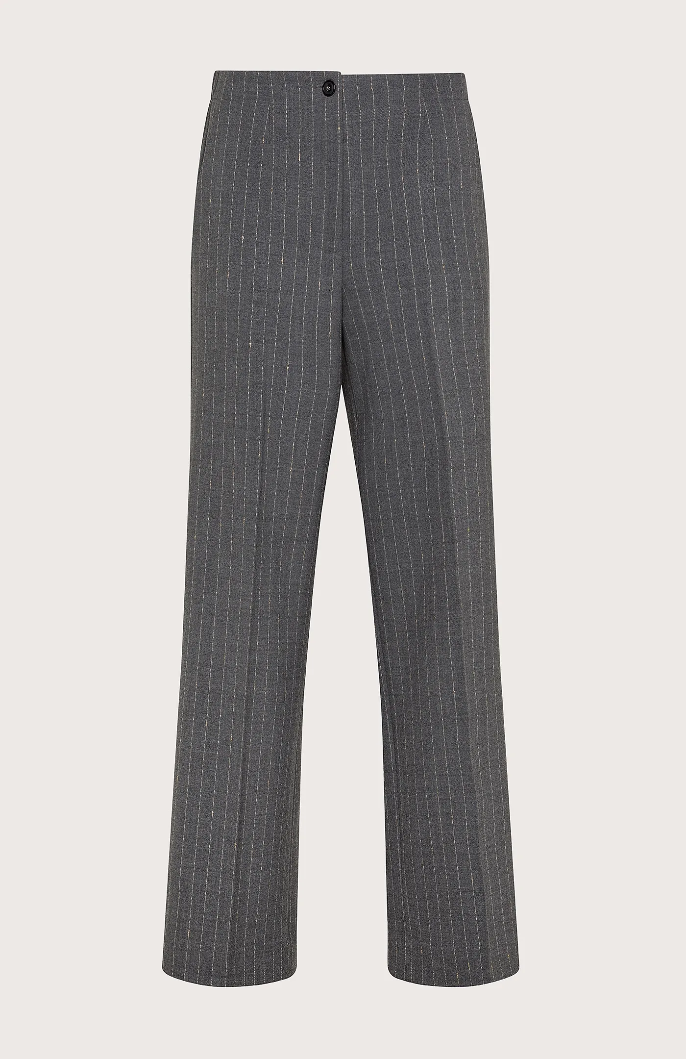 Pantalone gessato con filo di lurex