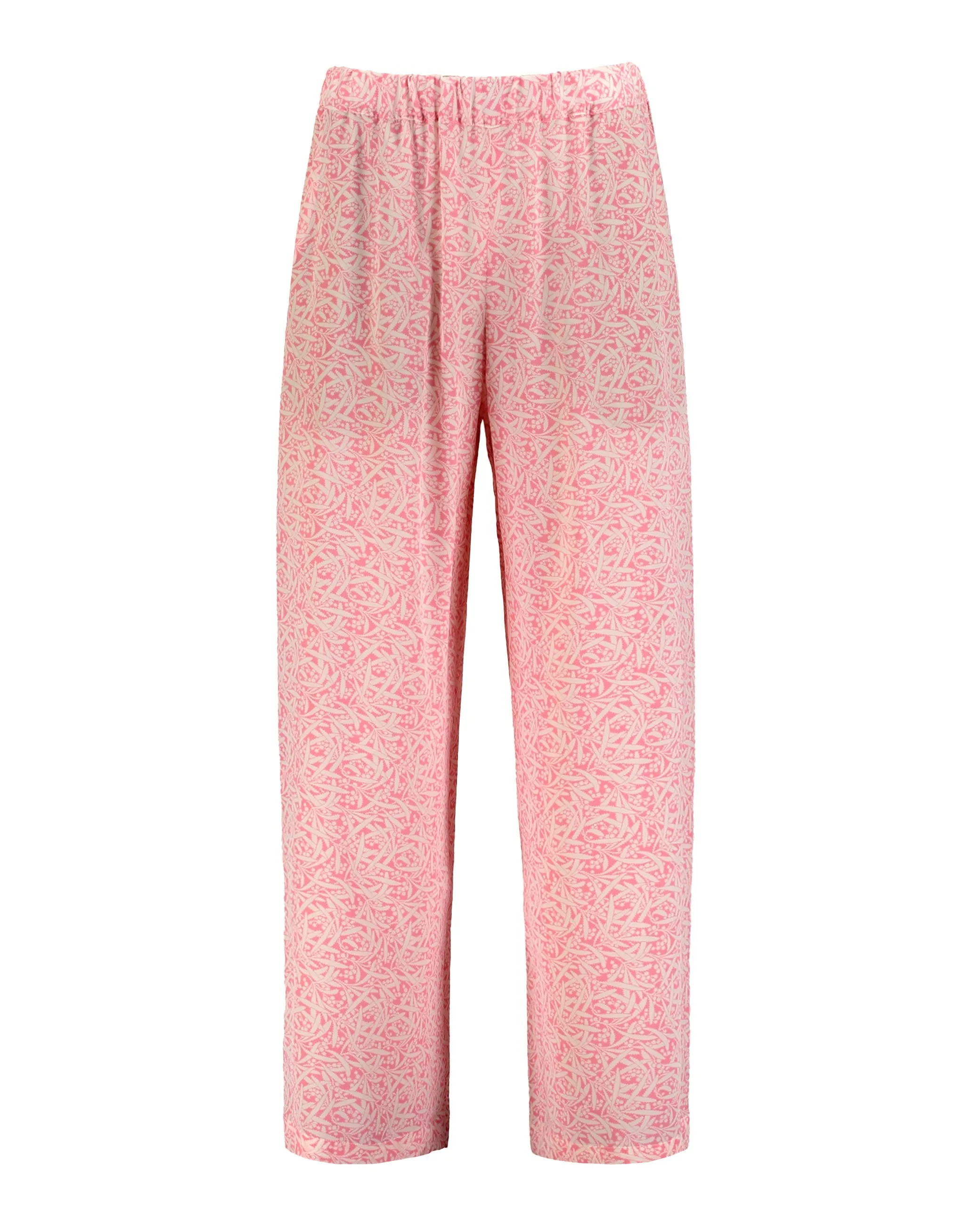 Pantalone Unito seta fantasia rosa