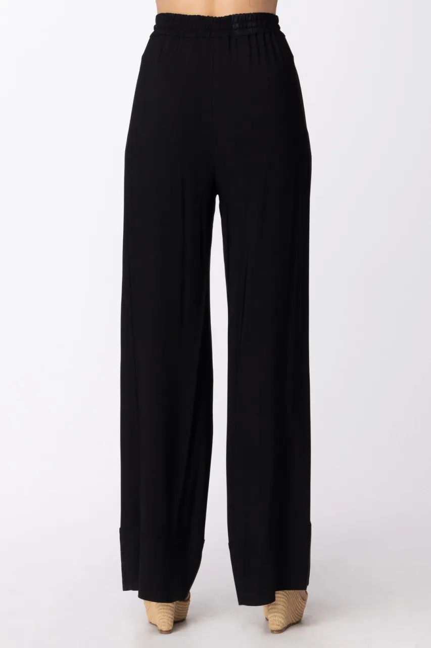 Pantaloni ampi con coulisse in vita Nero