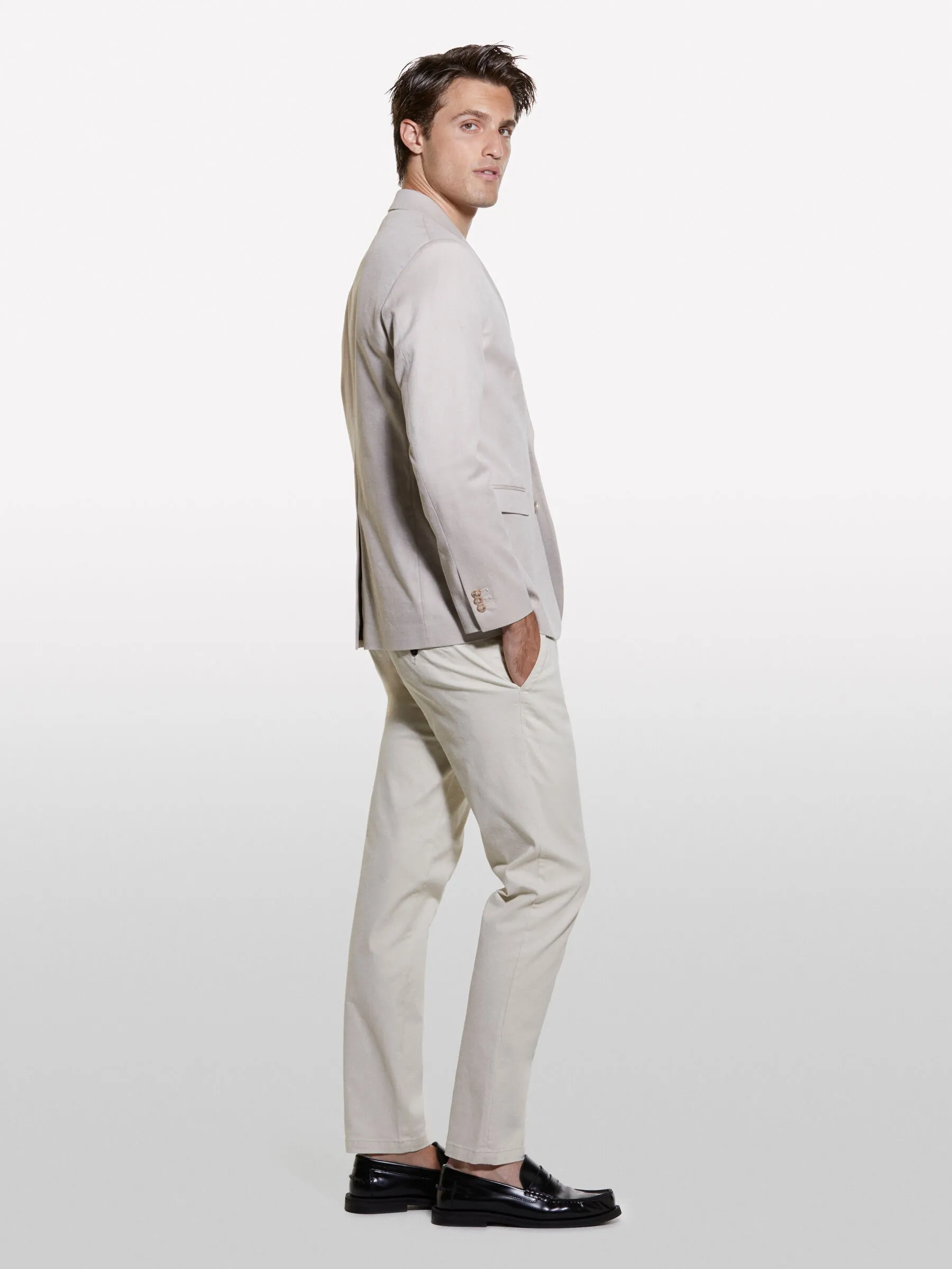 Pantaloni bianco panna effetto vintage