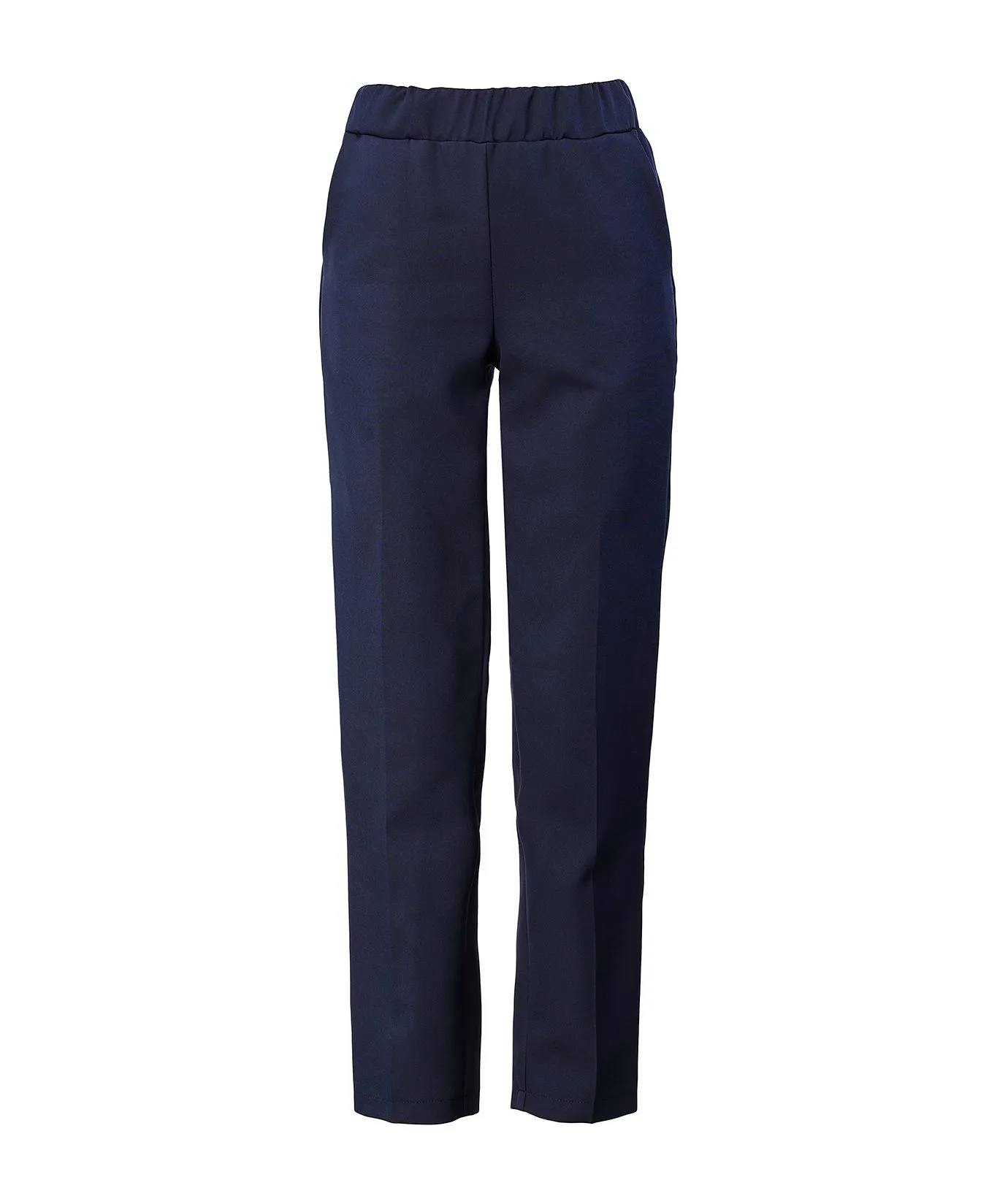 Pantaloni blu con elastico in vita