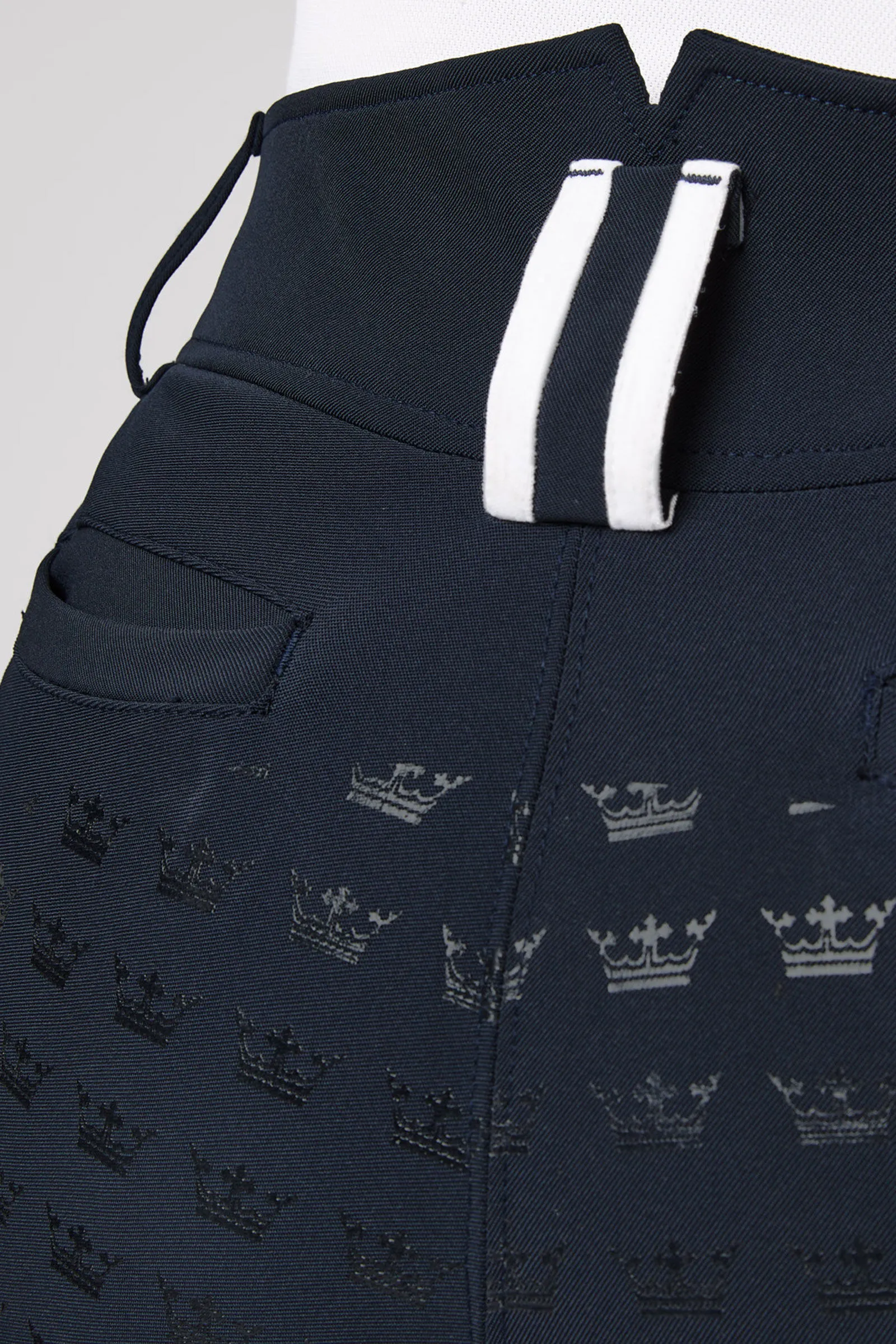 Pantaloni da equitazione a vita alta full seat con bordino a contrasto da donna