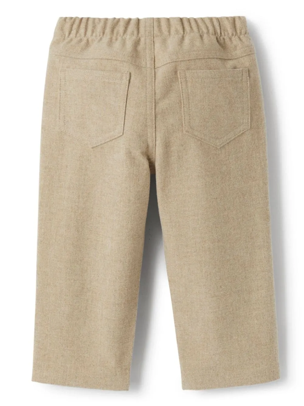 Pantaloni dritti per neonato Il Gufo beige con due tasche laterali
