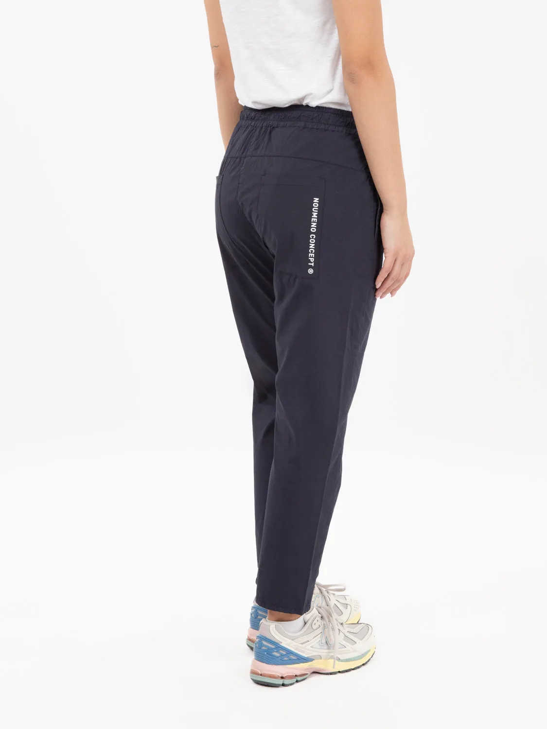 Pantaloni elastico in vita blu