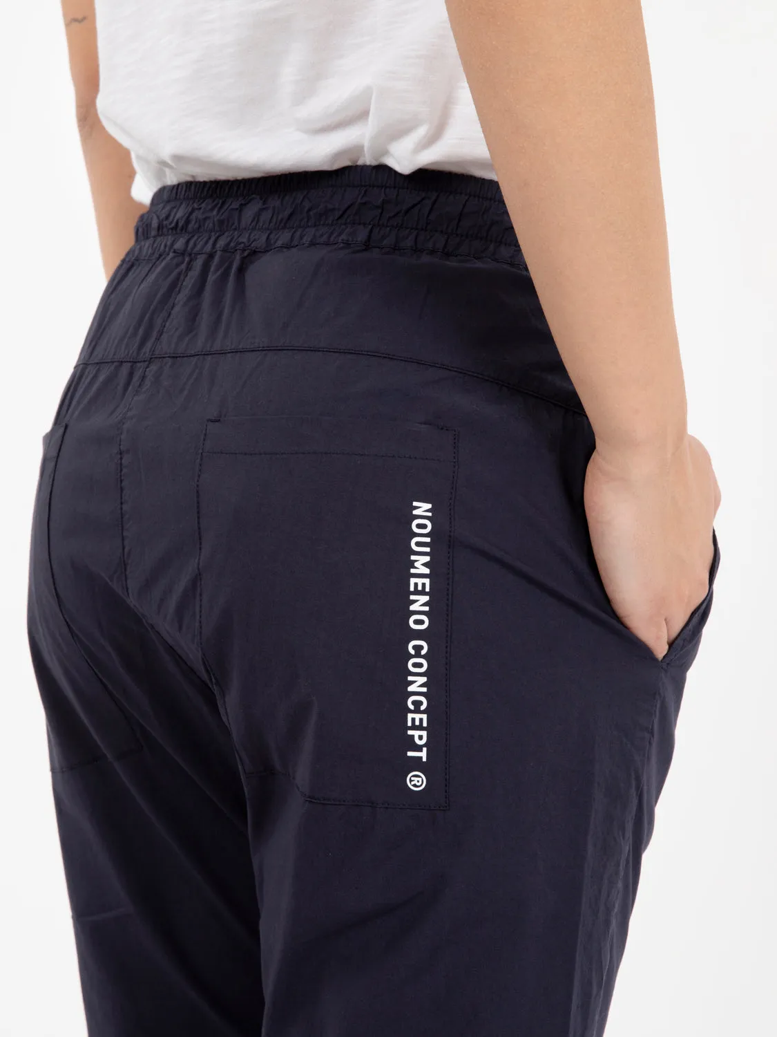 Pantaloni elastico in vita blu