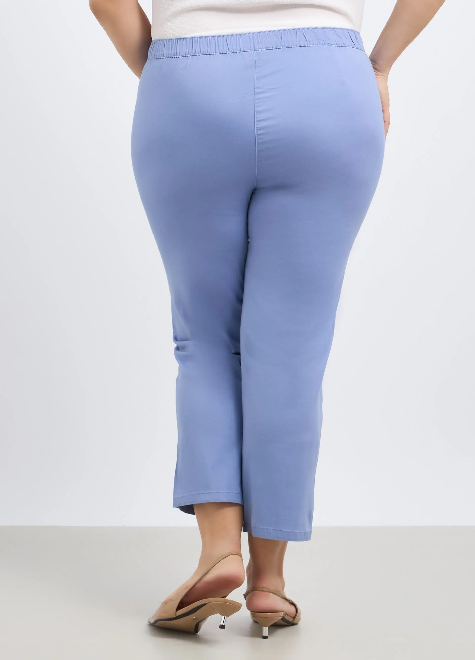 Pantaloni in cotone stretch donna curvy