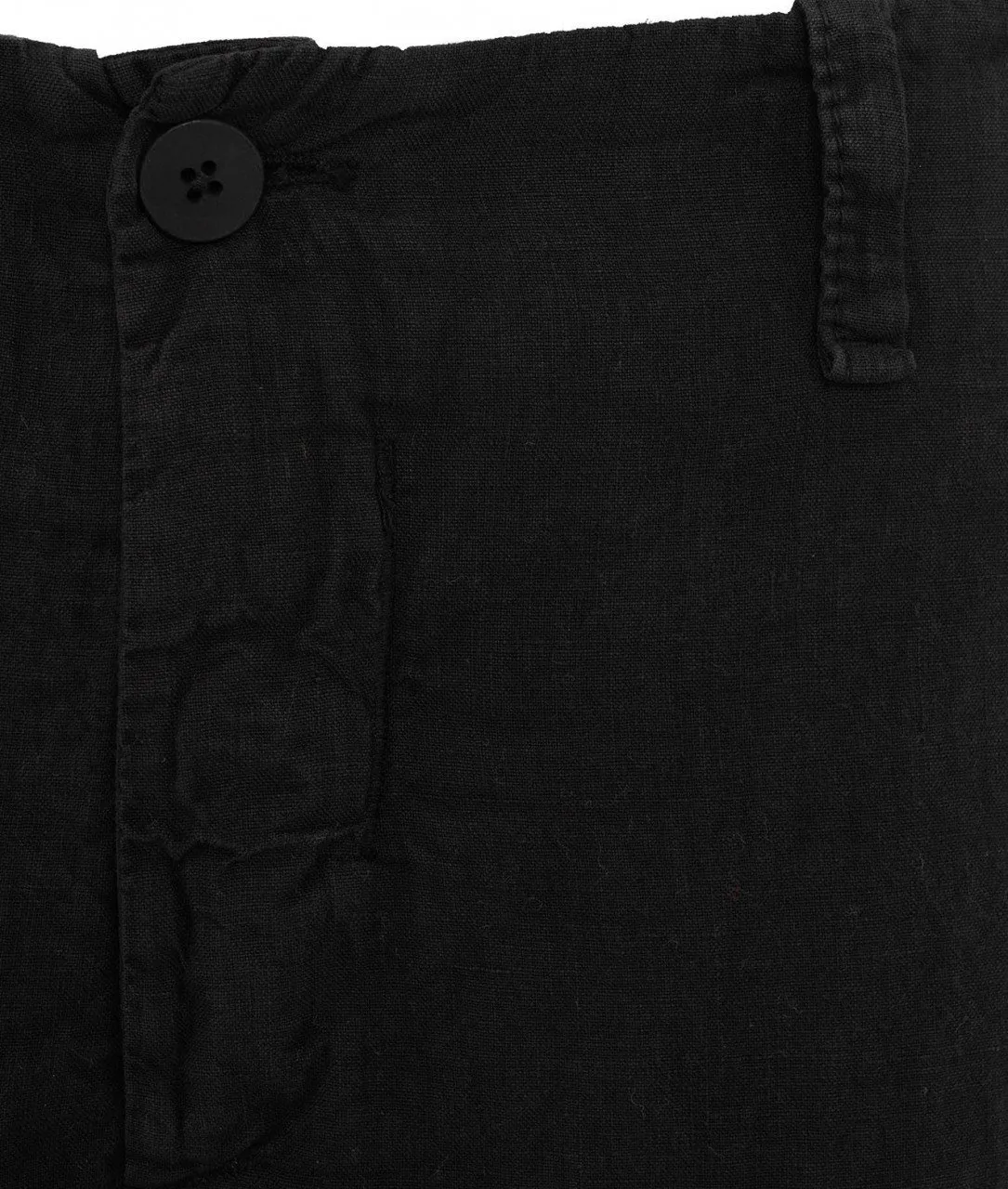 Pantaloni in lino nero nero