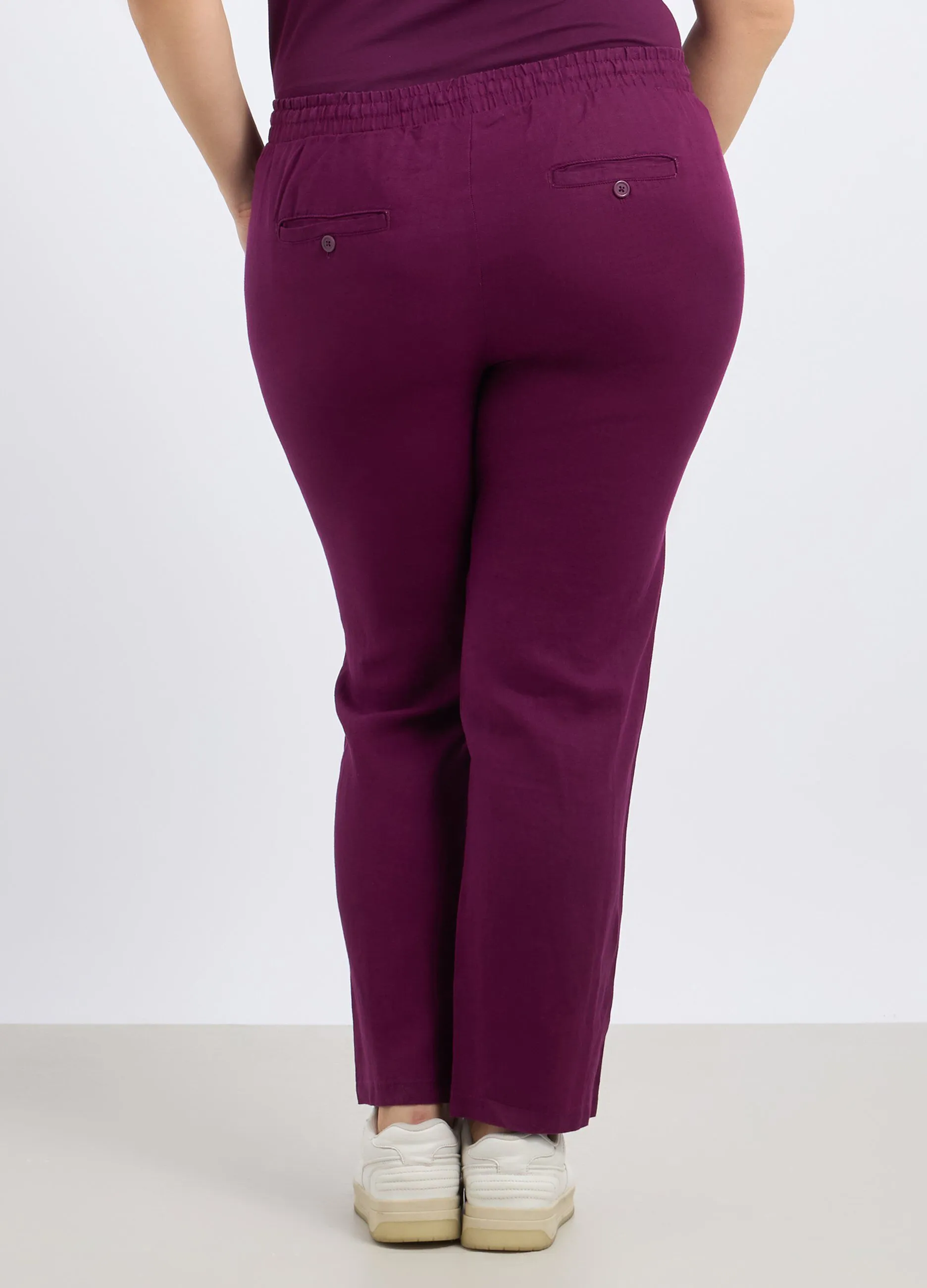 Pantaloni in puro lino donna curvy