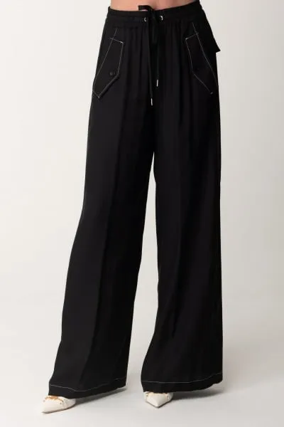 Pantaloni in twill NERO LIMOUSINE