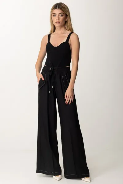 Pantaloni in twill NERO LIMOUSINE
