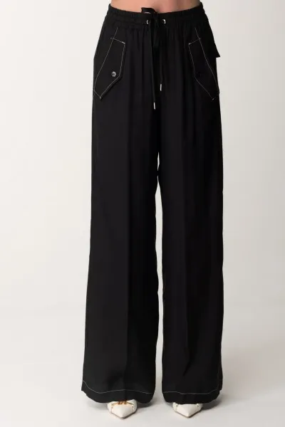 Pantaloni in twill NERO LIMOUSINE