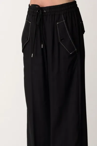 Pantaloni in twill NERO LIMOUSINE