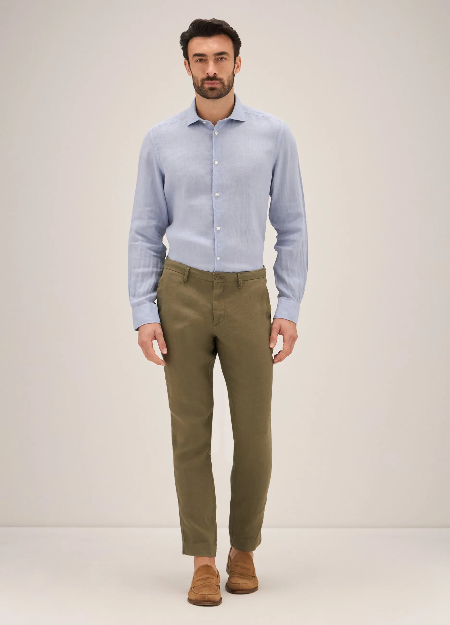 Pantaloni Rumford in puro lino uomo