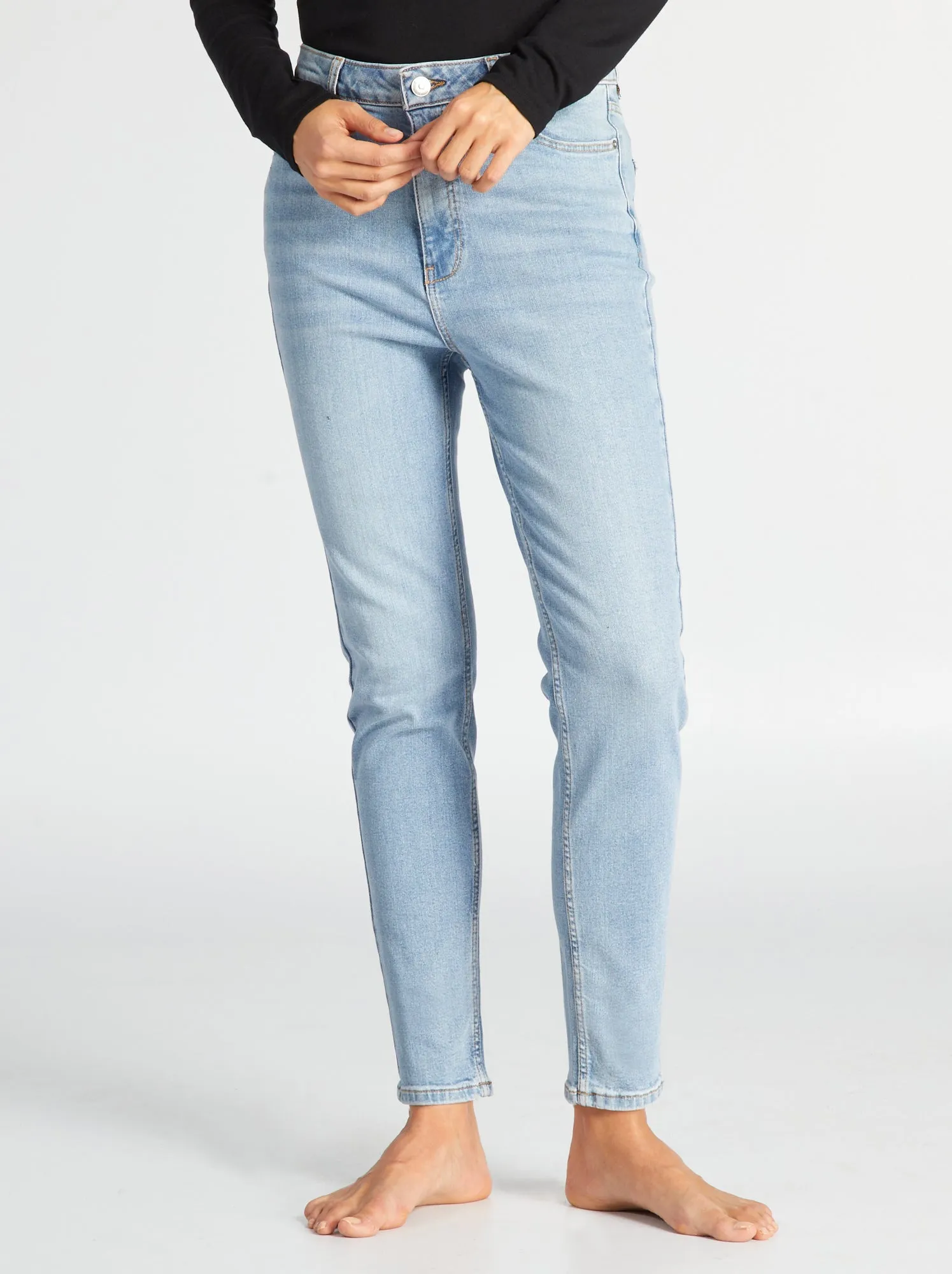 Pantaloni slim in denim L34 - blu