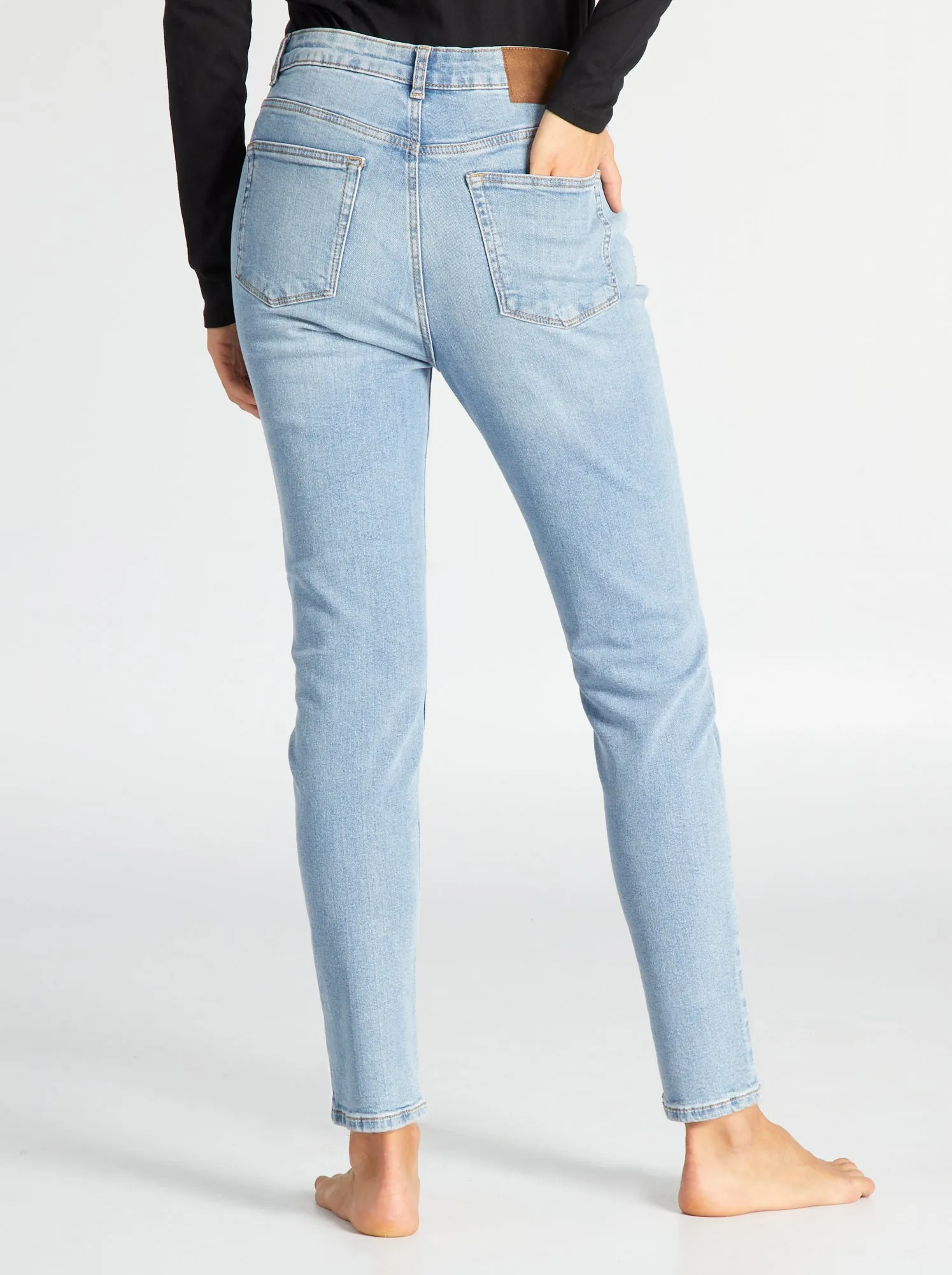 Pantaloni slim in denim L34 - blu