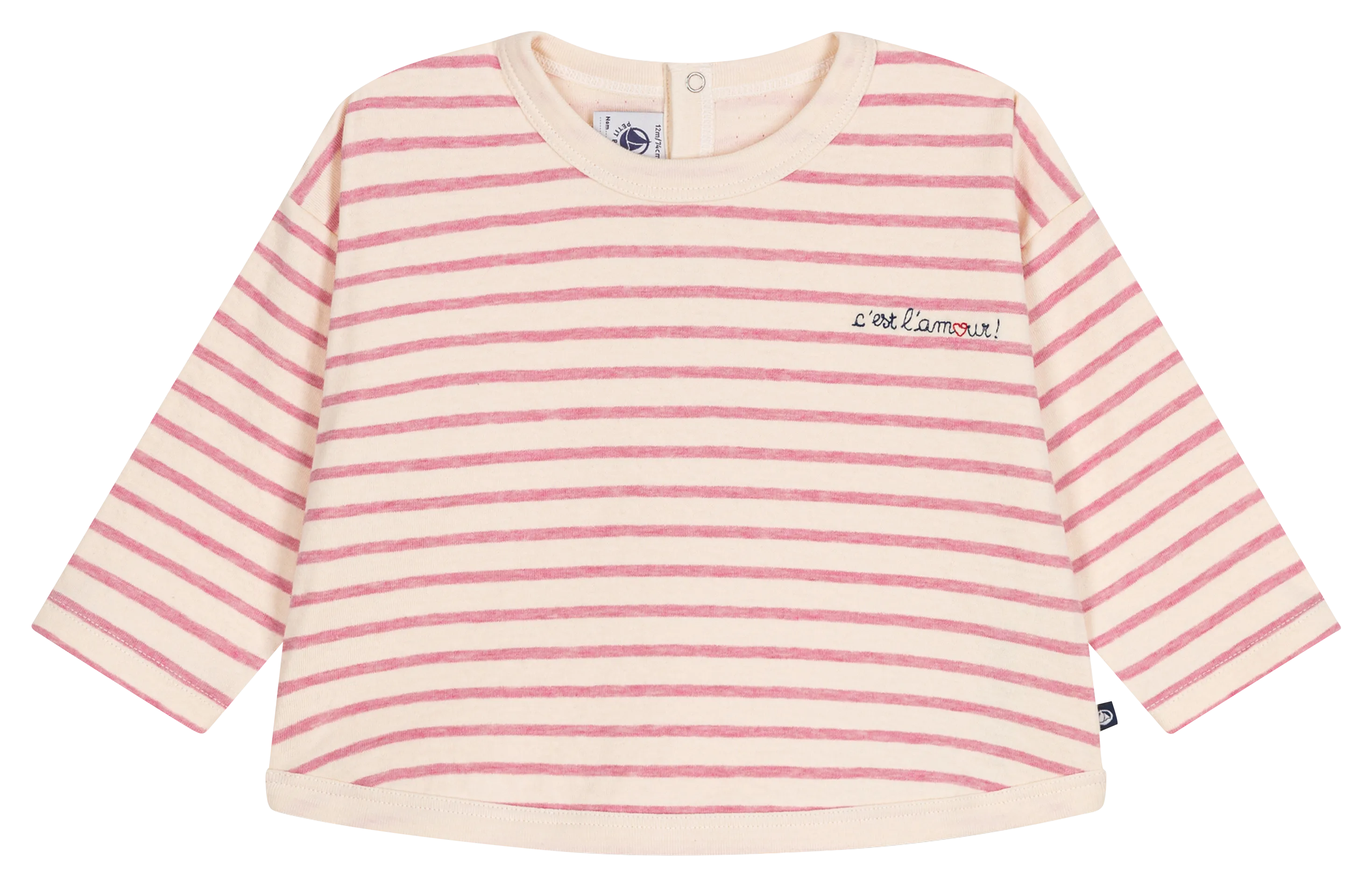  PETIT BATEAU   T-shirt dritta scollo tondo in cotone stampato | Multicolore