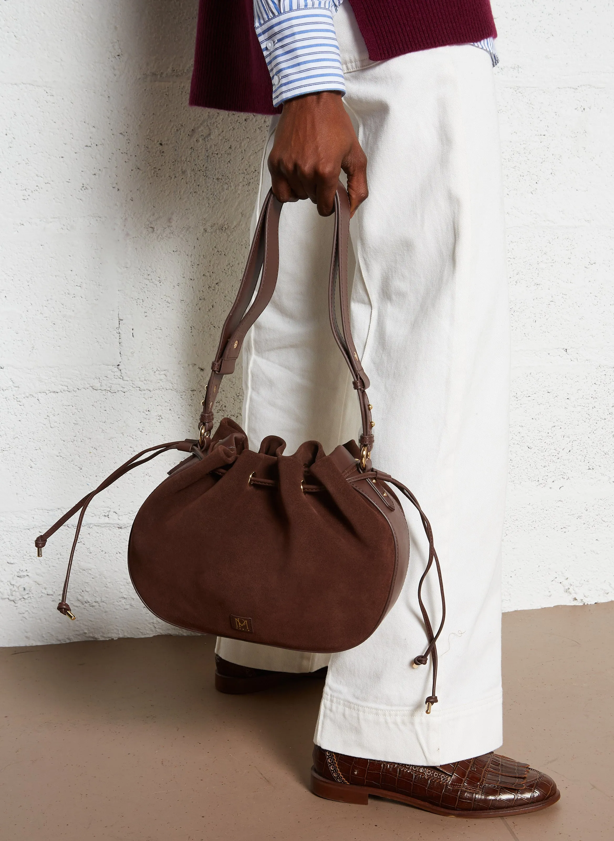  PETITE MENDIGOTE   SAULINE - Borsa in pelle scamosciata | Marrone