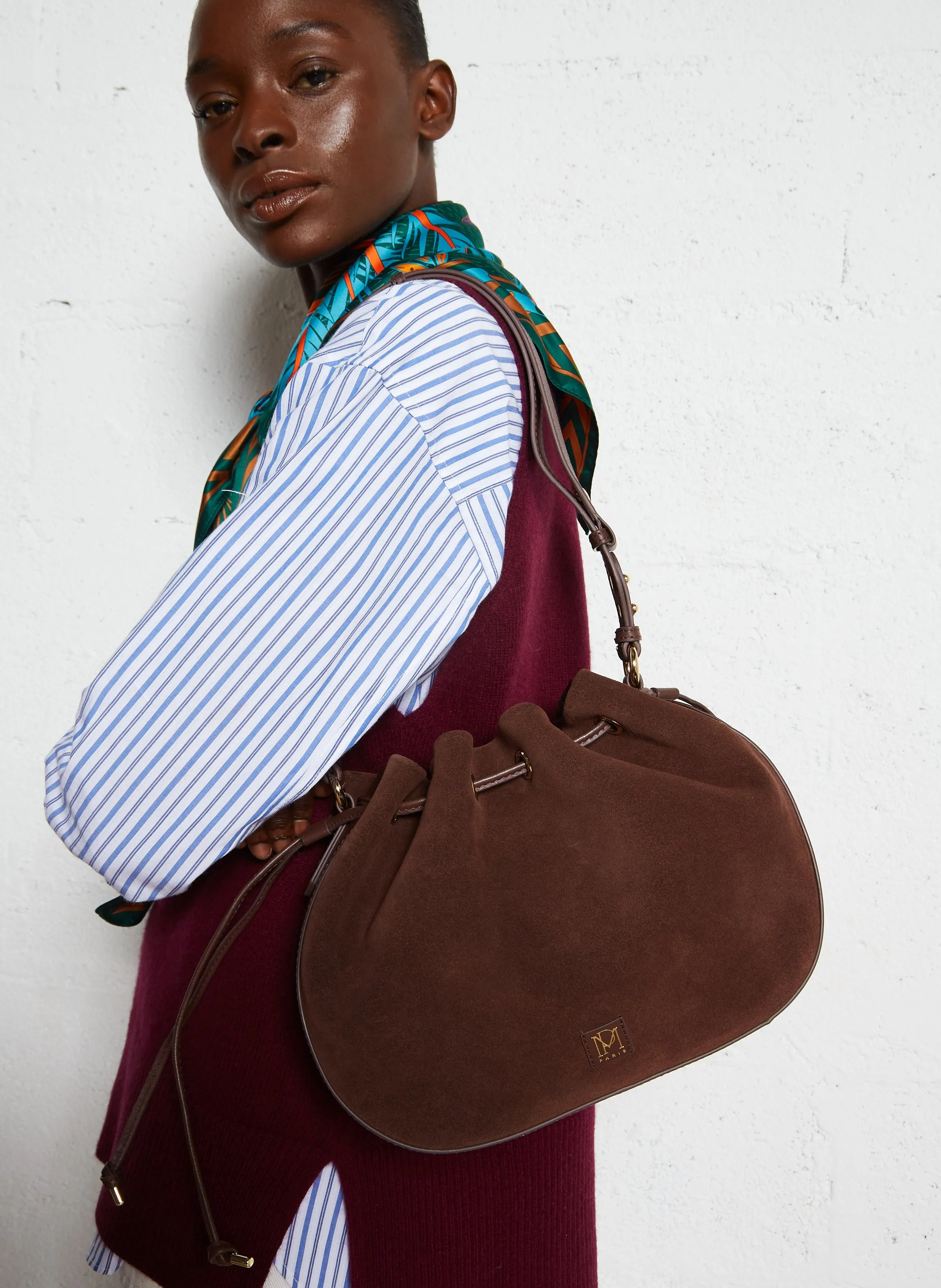 PETITE MENDIGOTE   SAULINE - Borsa in pelle scamosciata | Marrone