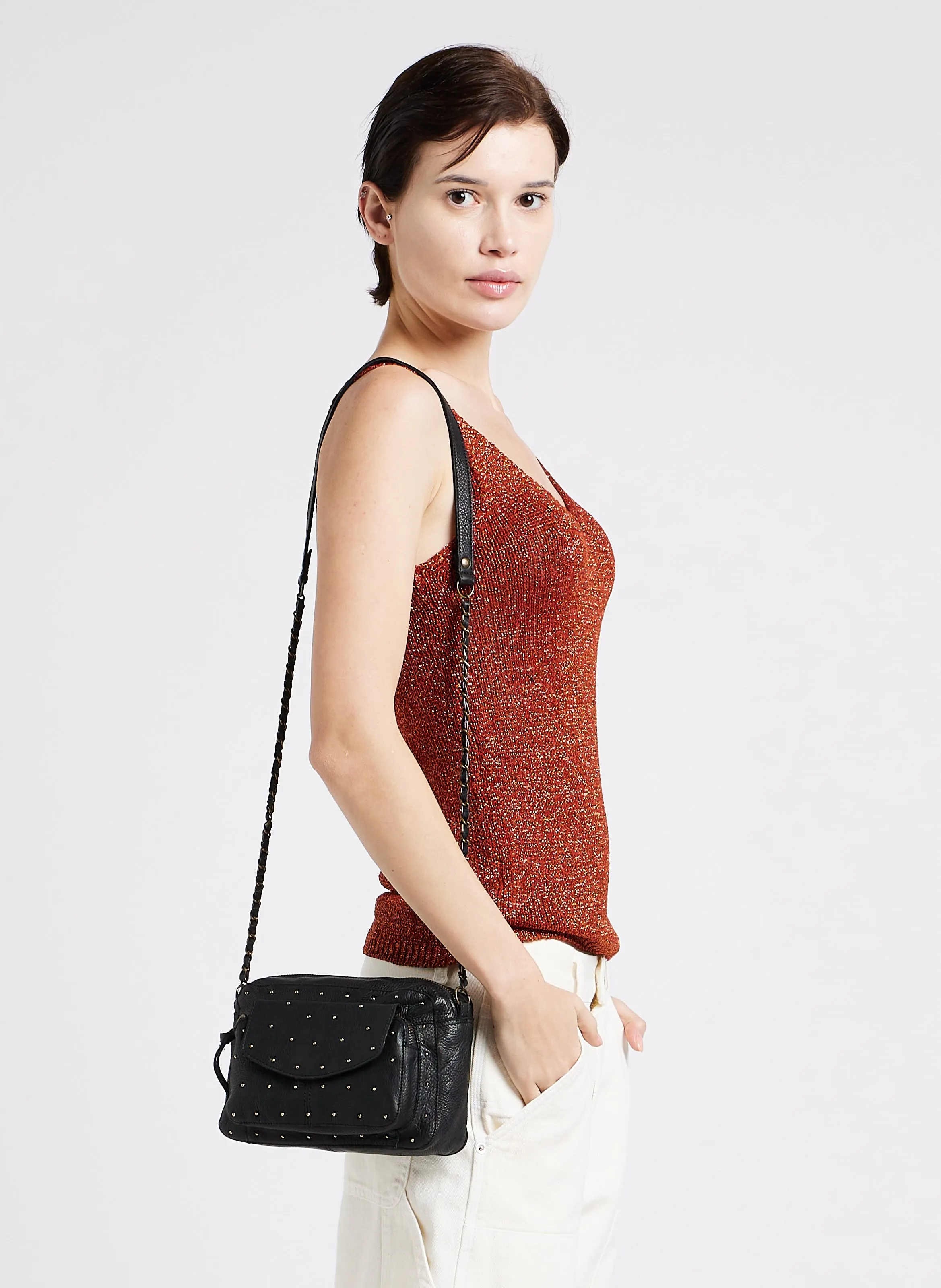  PIECES   NAINA - Borsa a tracolla in pelle | Nero