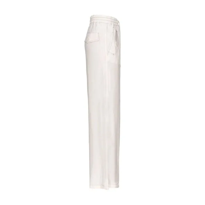 Pinko Pantaloni Ampi In Twill Viscosa Latte