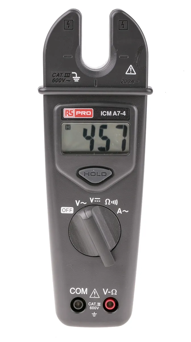 Pinza amperometrica c.a. con ganascia aperta RS PRO ICMA7-4, Max 200A ca, Max 600V cc