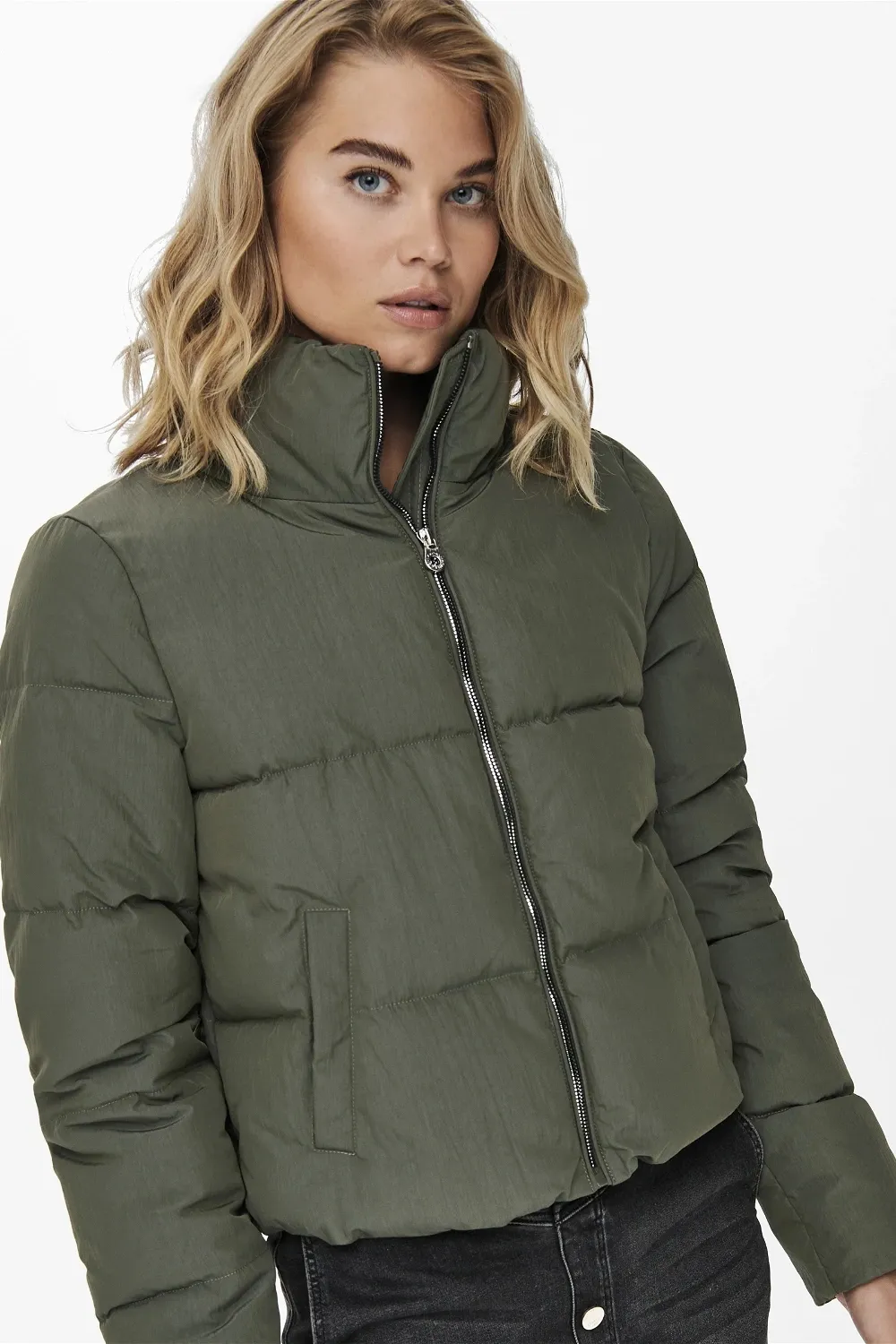 Piumino Only ONLDOLLY SHORT PUFFER JACKET OTW NOOS Verde Oliva