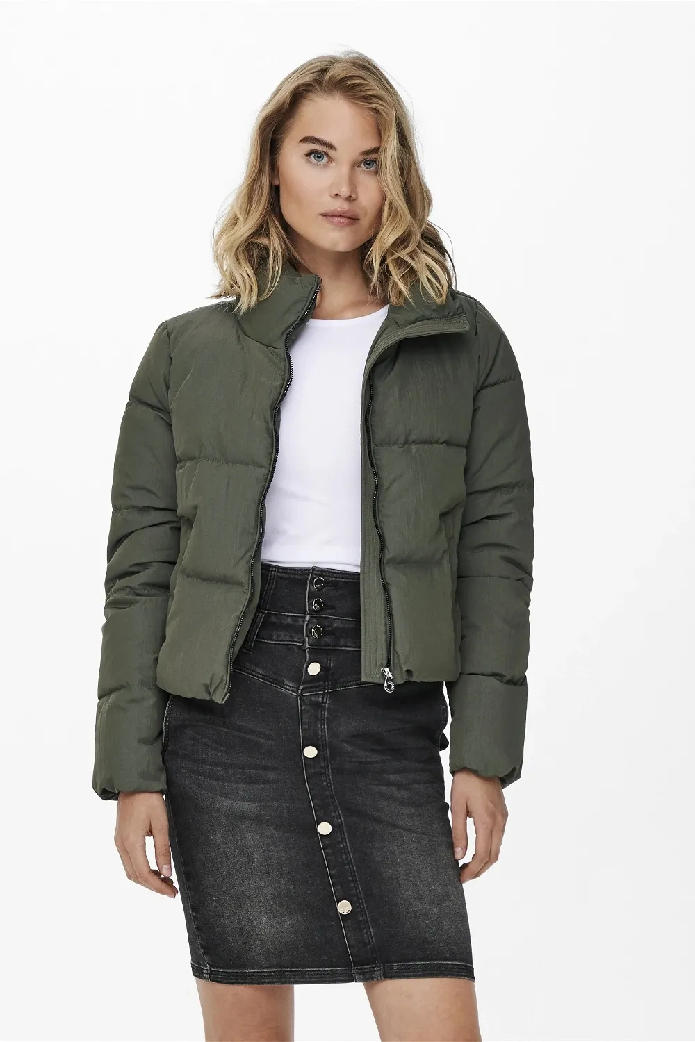 Piumino Only ONLDOLLY SHORT PUFFER JACKET OTW NOOS Verde Oliva