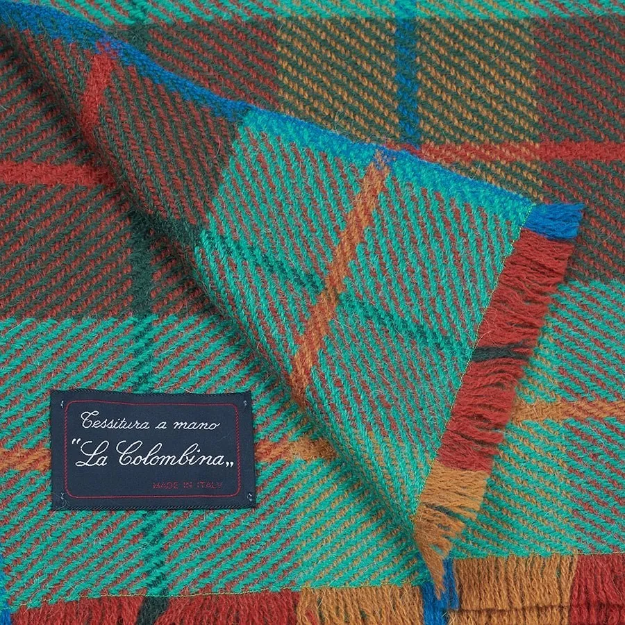 Plaid ALPACA verde in misto Alpaca