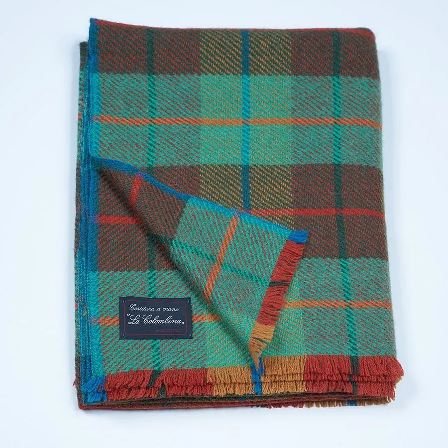 Plaid ALPACA verde in misto Alpaca