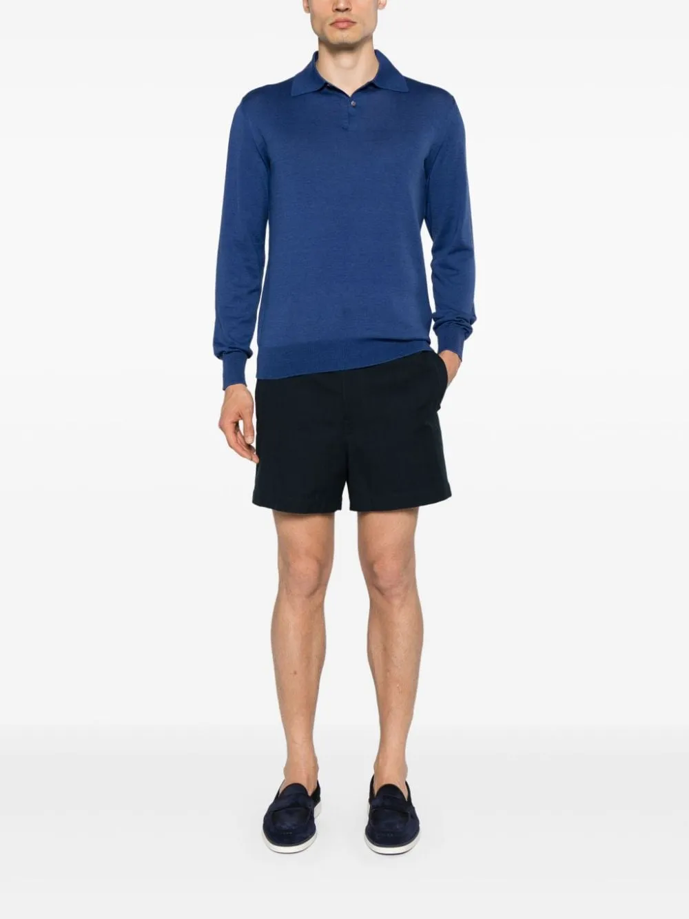 Polo in maglia fine in blu di BALLANTYNE - uomo