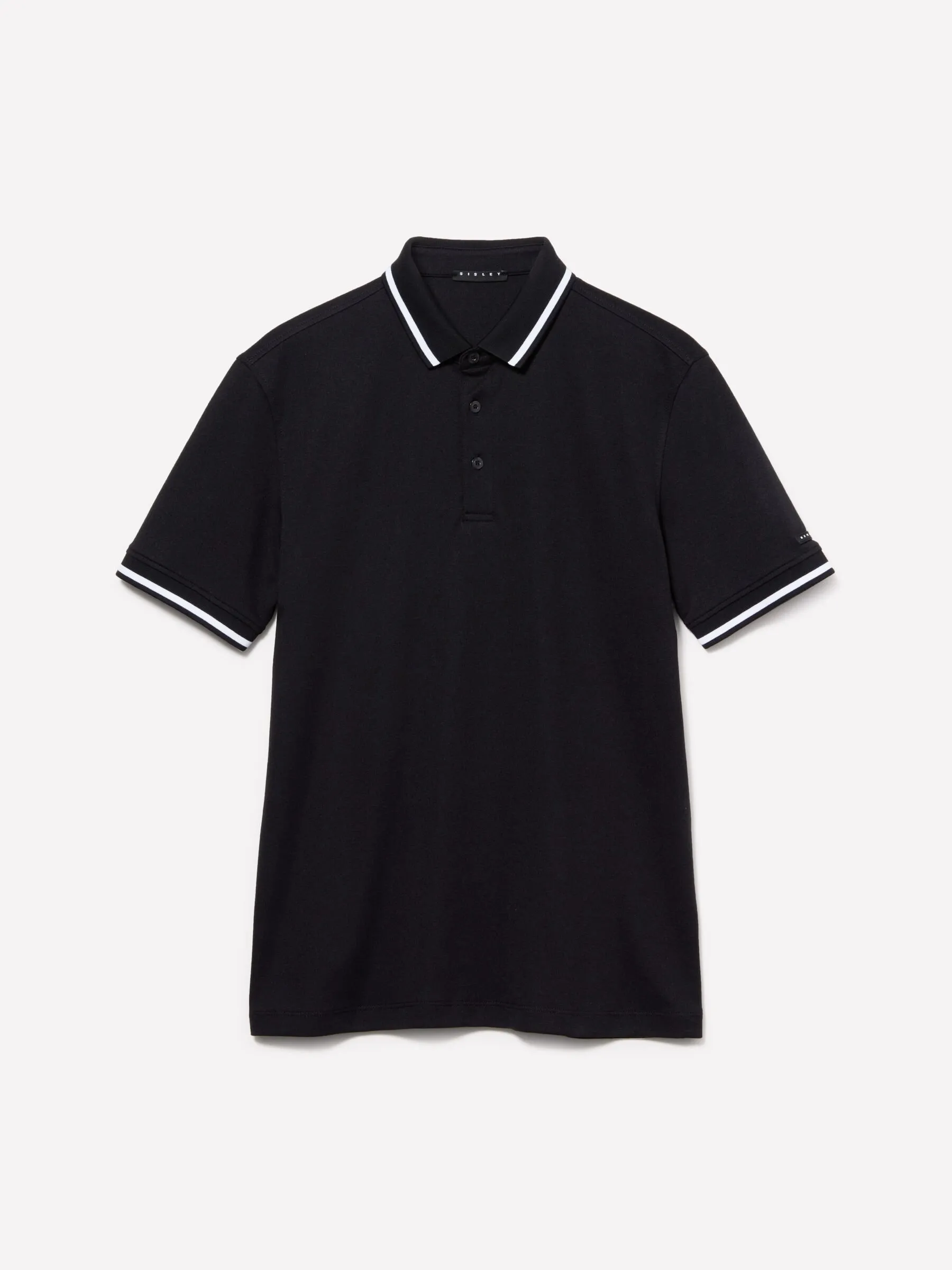 Polo slim fit nera con contrasto