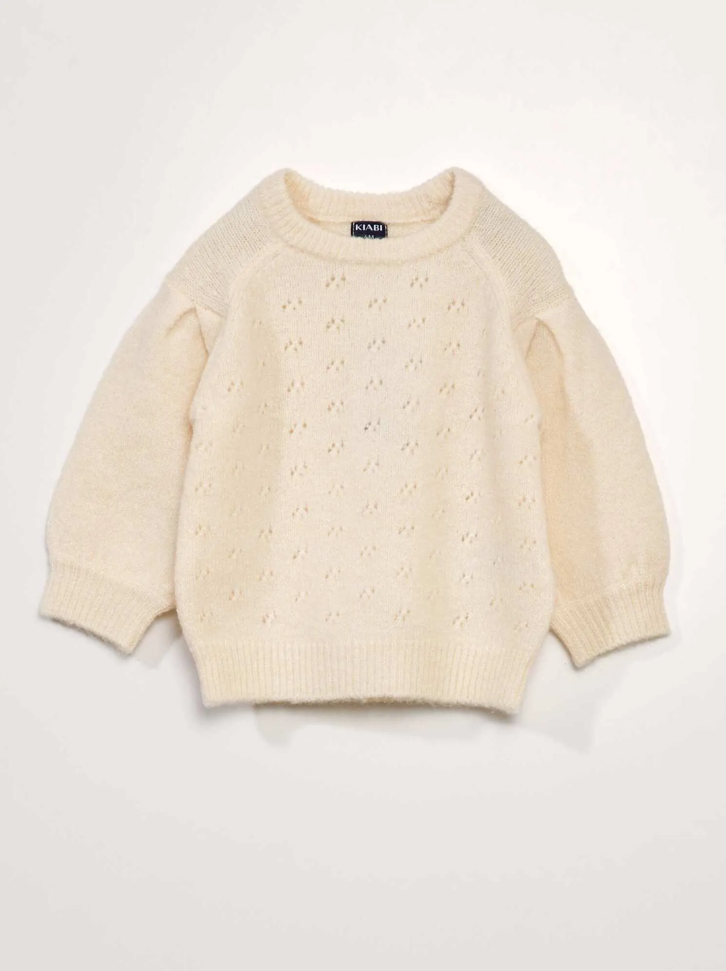 Pullover in maglia fantasia - BIANCO