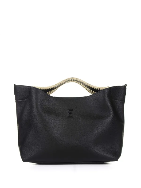 Rachele large black leather handbag