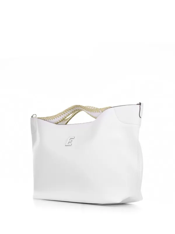 Rachele large white leather handbag