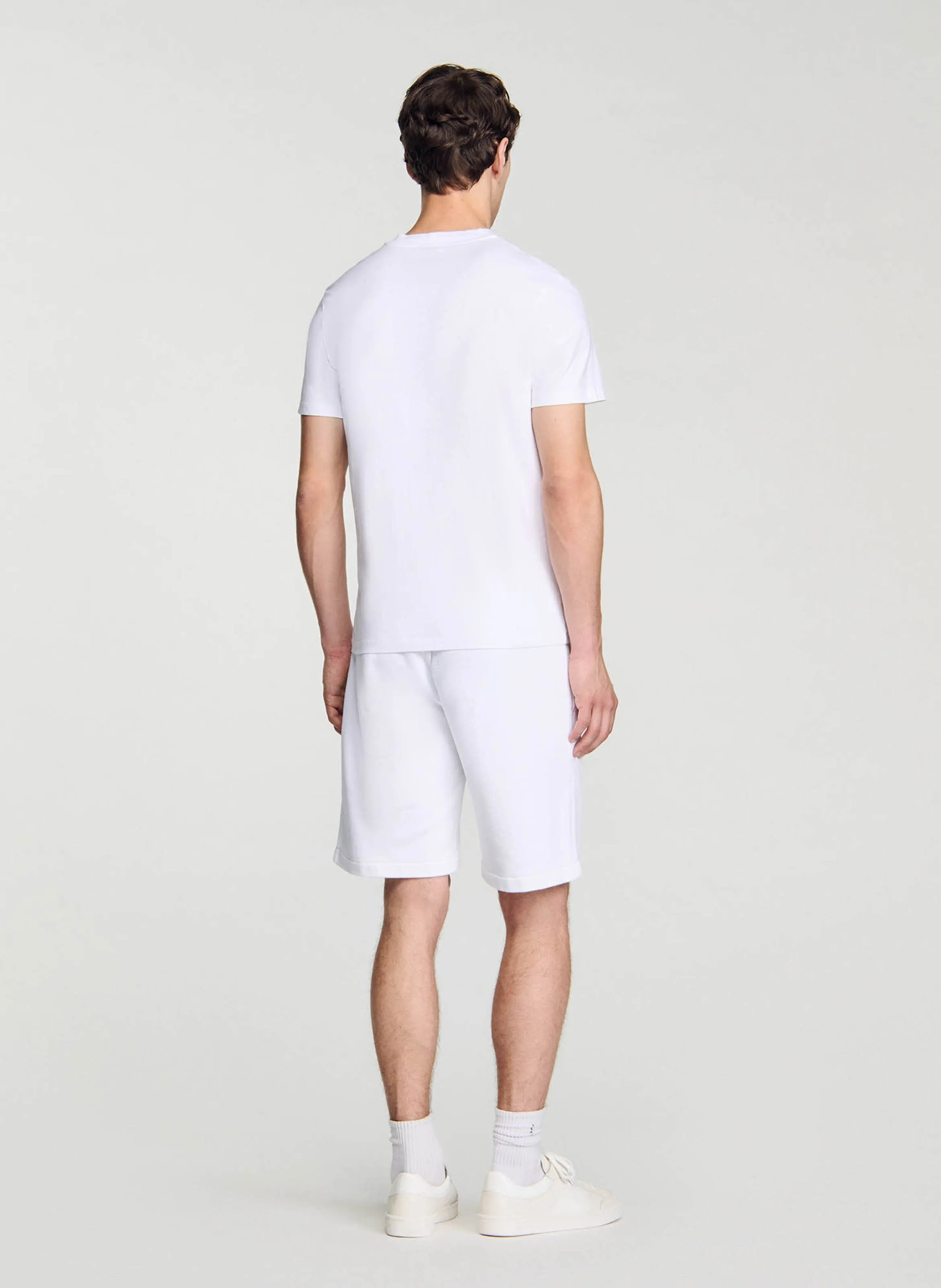  SANDRO   T-shirt dritta stampata in cotone | Bianco
