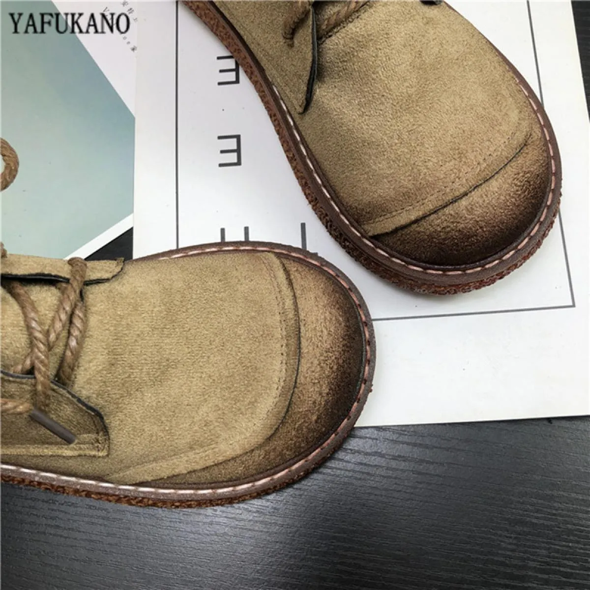 Scarpe da bambola con testa grande retrò originali suola spessa stringate stivali corti casual stivali da donna stivaletti lette