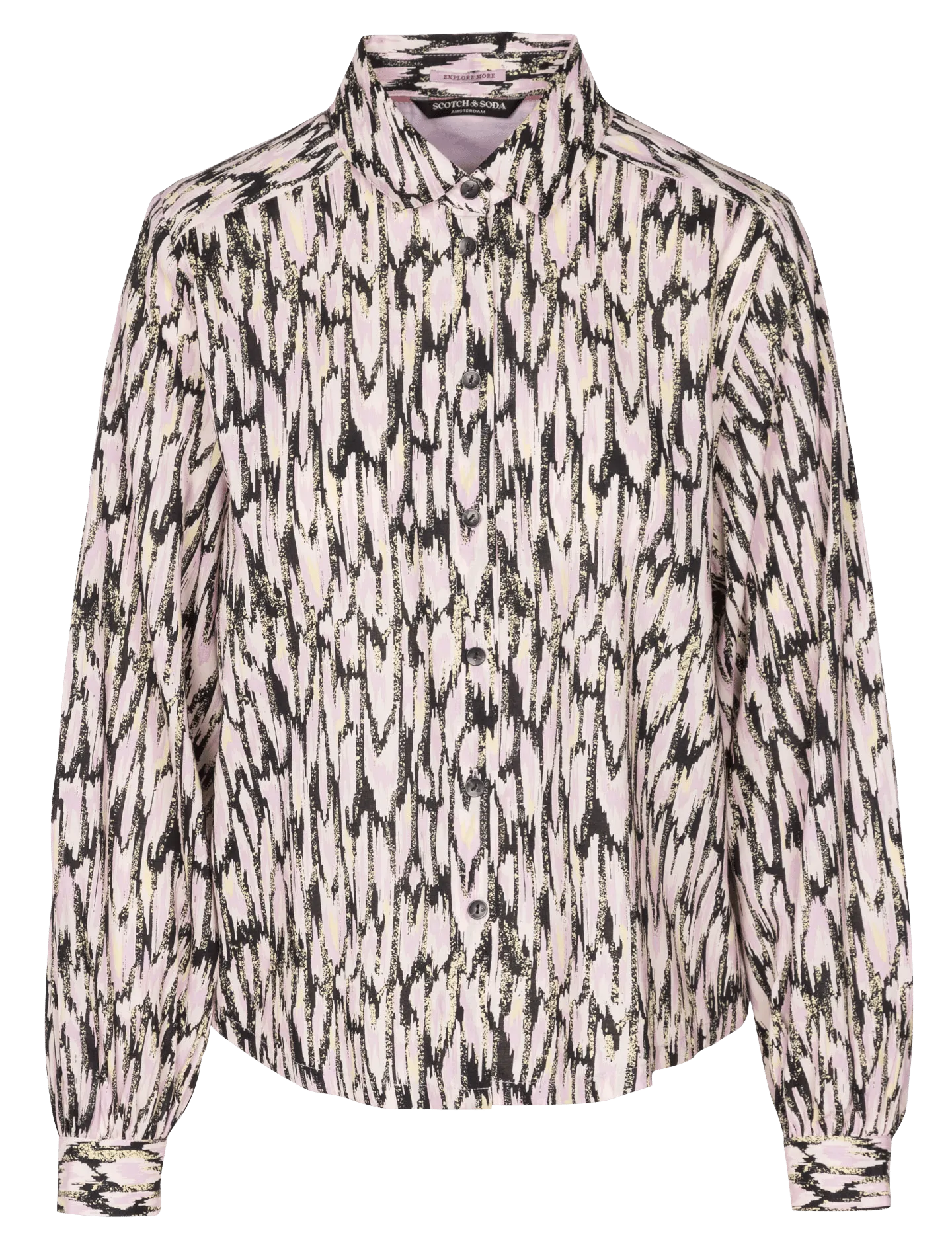  SCOTCH AND SODA   Camicia collo classico stampata in misto cotone bio | Rosa