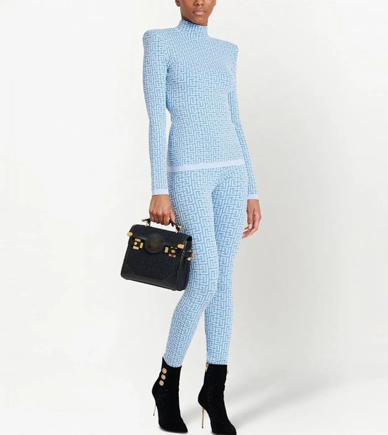 Set invernale blu cielo Pullover blu cielo Pantaloni a matita Set di pantaloni Set di pantaloni maglione