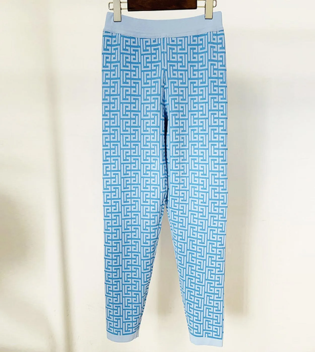 Set invernale blu cielo Pullover blu cielo Pantaloni a matita Set di pantaloni Set di pantaloni maglione