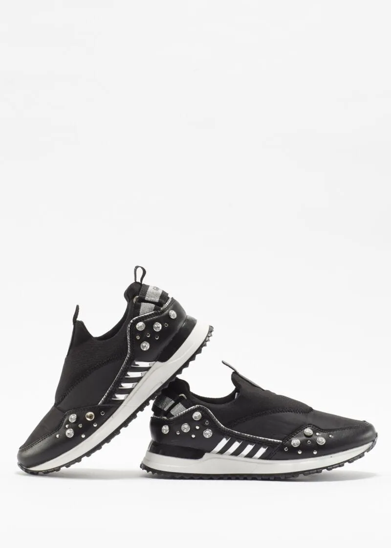 Sneaker in lycra con strass