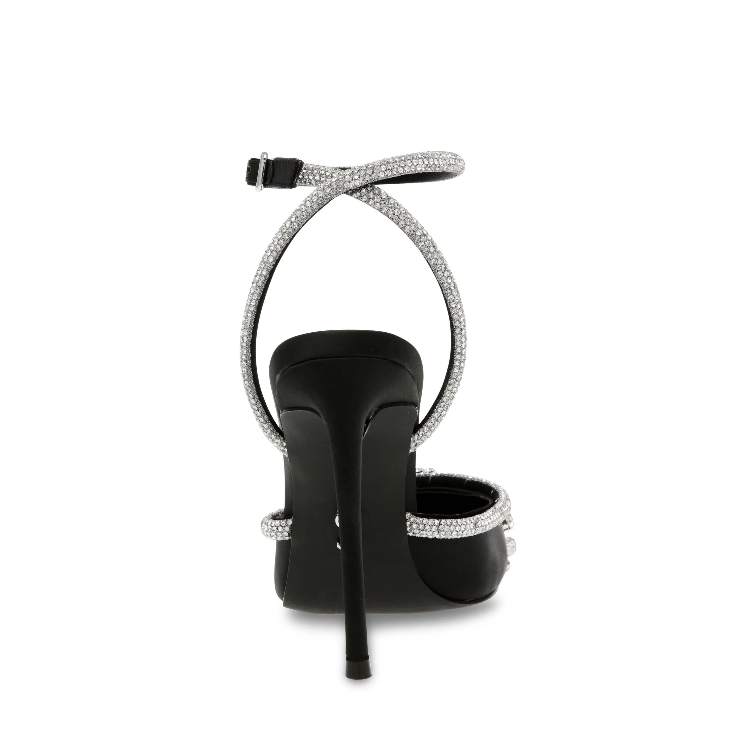 Steve Madden Vibrantly Black Satin - Scarpe Donna Nere    