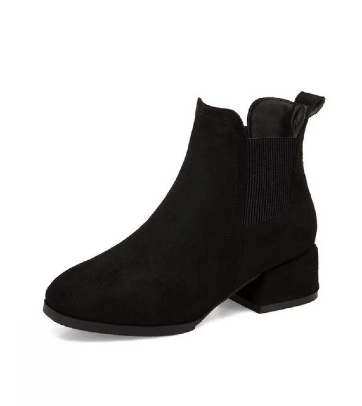 Stivaletti con calzino alla caviglia neri da donna Stivali in tessuto elasticizzato autunno moda Tacchi alti grossi Scarpe elega